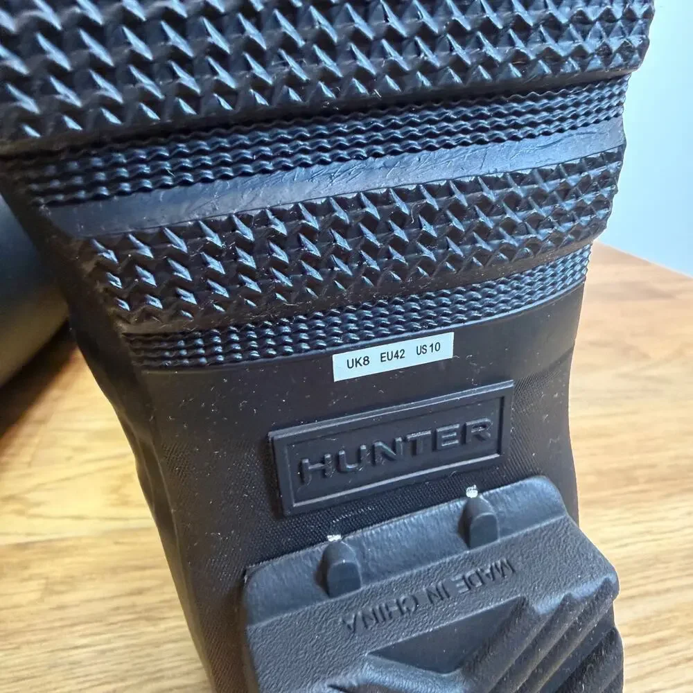 HUNTER Classic Original Tall Rain Boots Women's 10 Matte Black Buckle - Picture 7 of 11